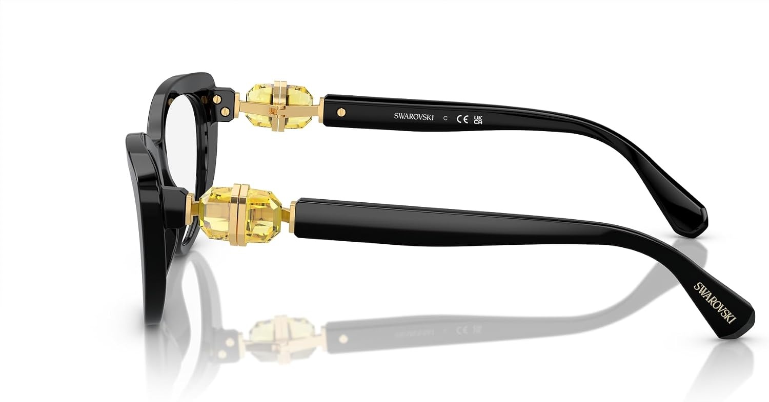 image:imageSwarovski womens Sk2005 Cat Eye Prescription Eyewear FramesBlackYellowDemo Lens