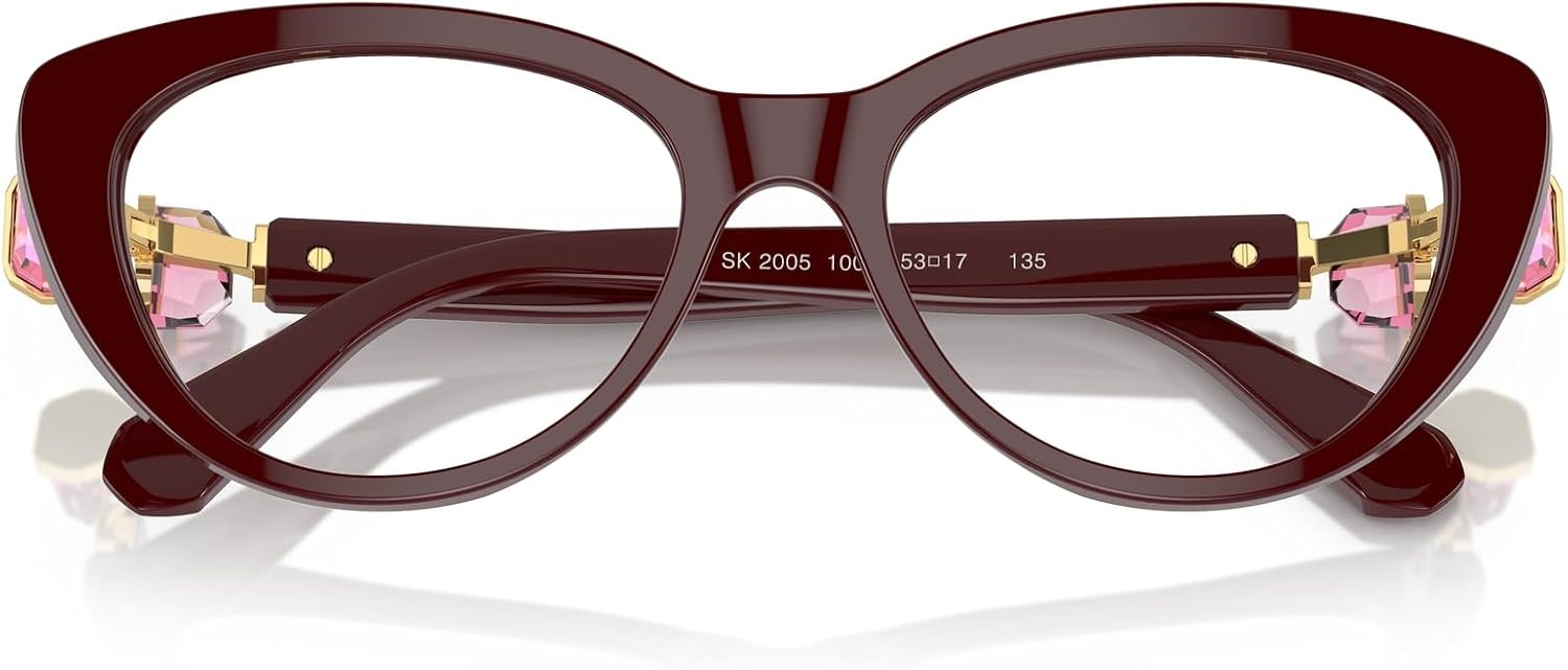 image:imageSwarovski womens Sk2005 Cat Eye Prescription Eyewear FramesBurgundyDemo Lens