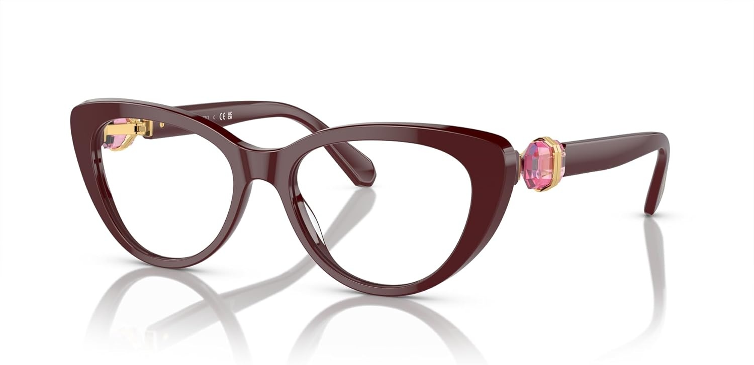 image:imageSwarovski womens Sk2005 Cat Eye Prescription Eyewear FramesBurgundyDemo Lens