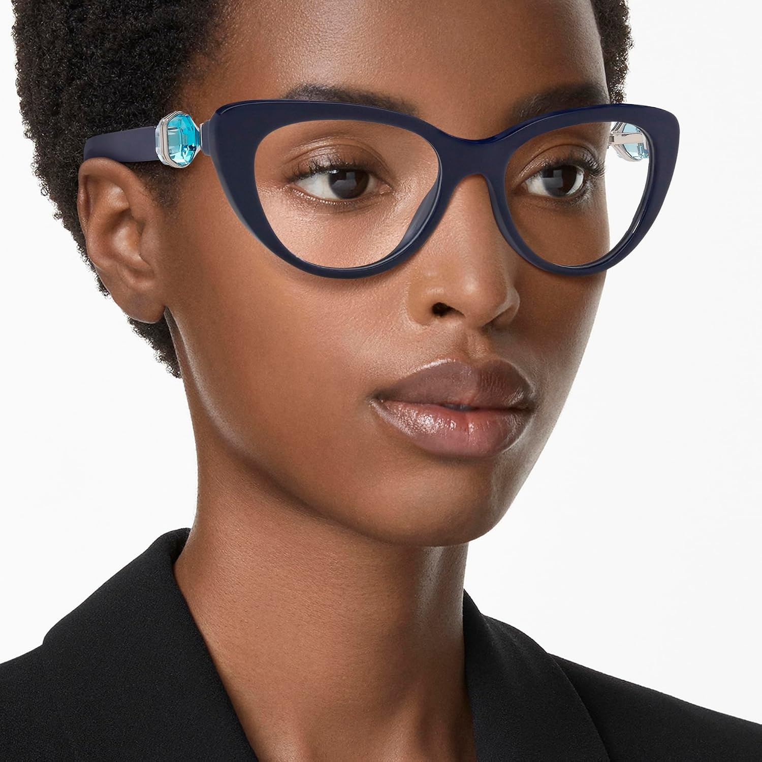 image:imageSwarovski womens Sk2005 Cat Eye Prescription Eyewear FramesDark BlueDemo Lens