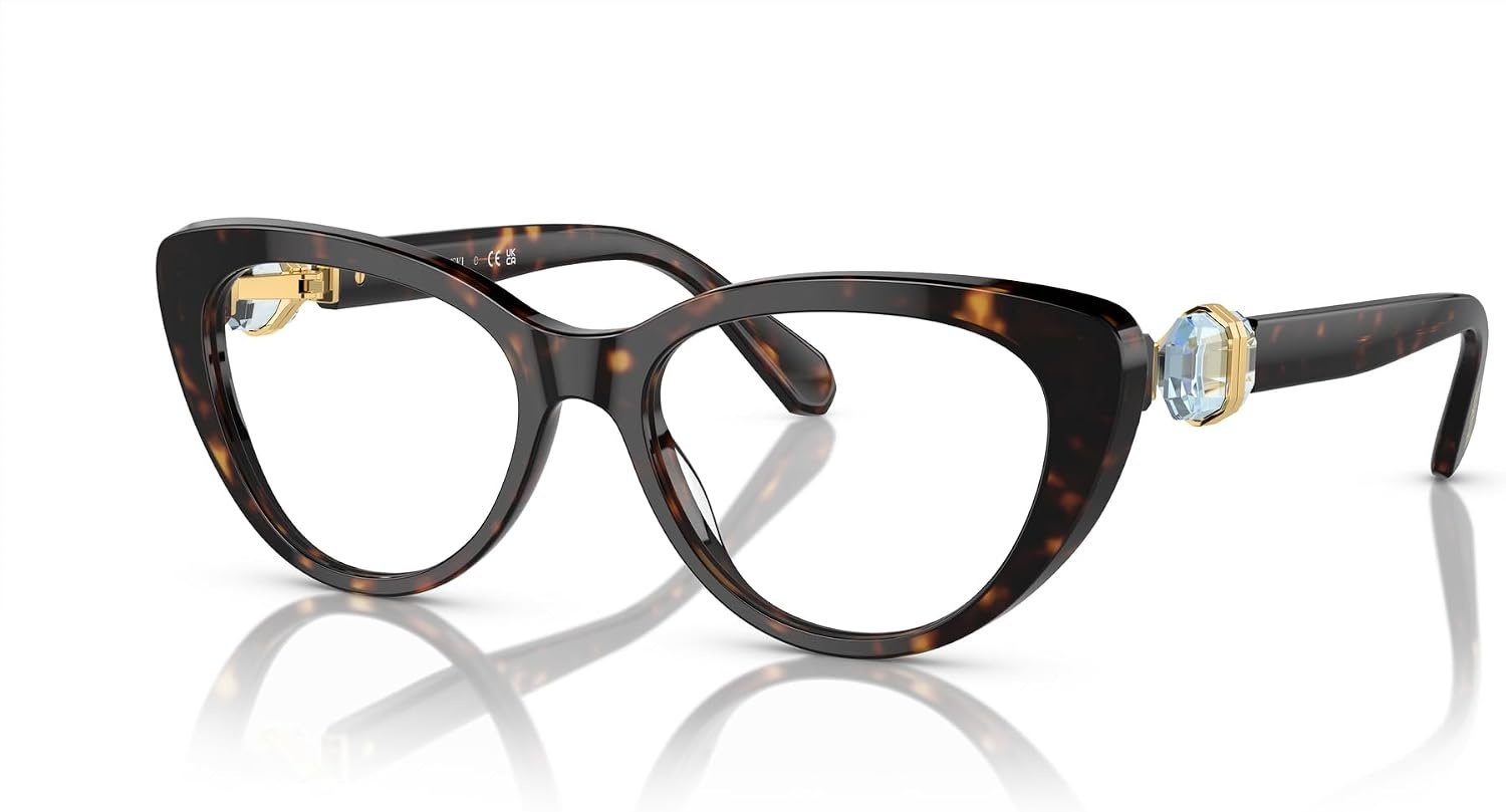 image:imageSwarovski womens Sk2005 Cat Eye Prescription Eyewear FramesDark HavanaDemo Lens