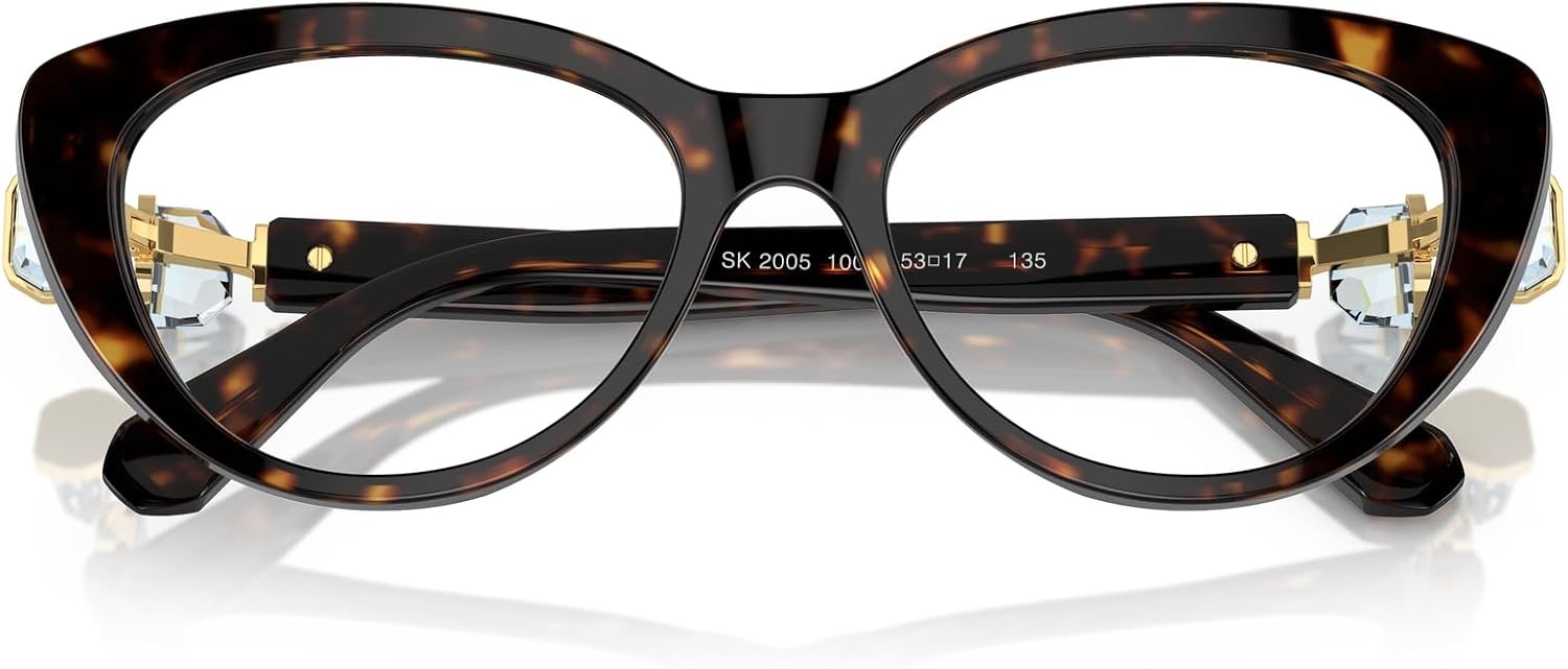 image:imageSwarovski womens Sk2005 Cat Eye Prescription Eyewear FramesDark HavanaDemo Lens