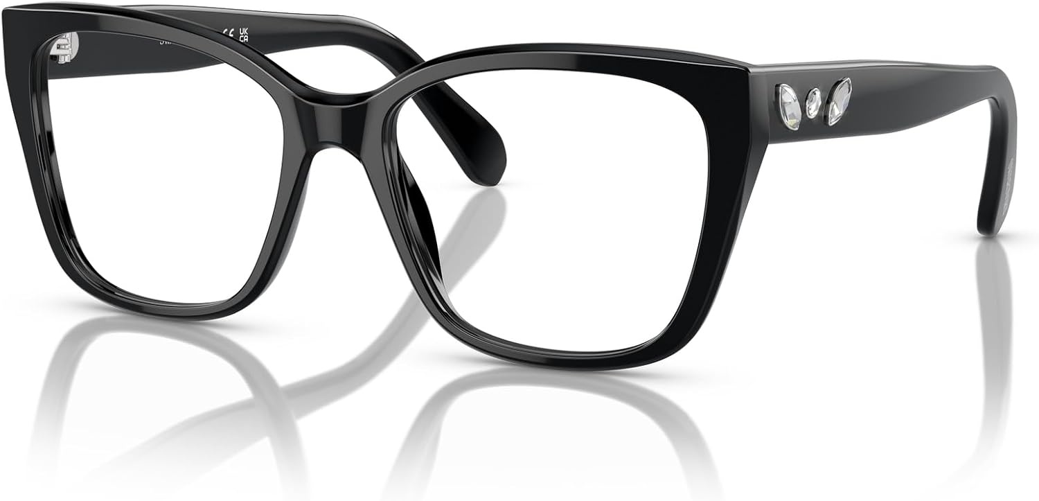 image:imageSwarovski womens Sk2008 Square Prescription Eyewear FramesBlackDemo Lens
