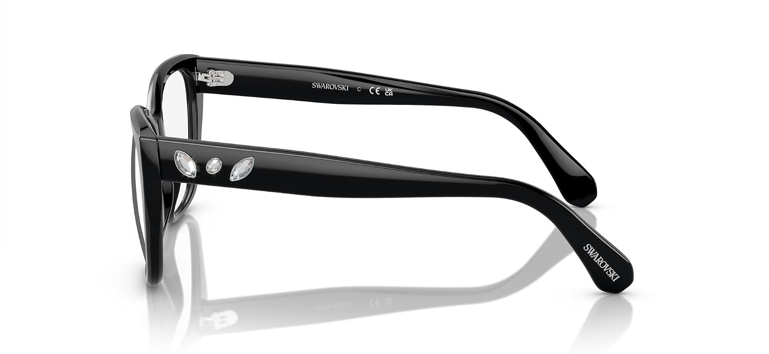 image:imageSwarovski womens Sk2008 Square Prescription Eyewear FramesBlackDemo Lens