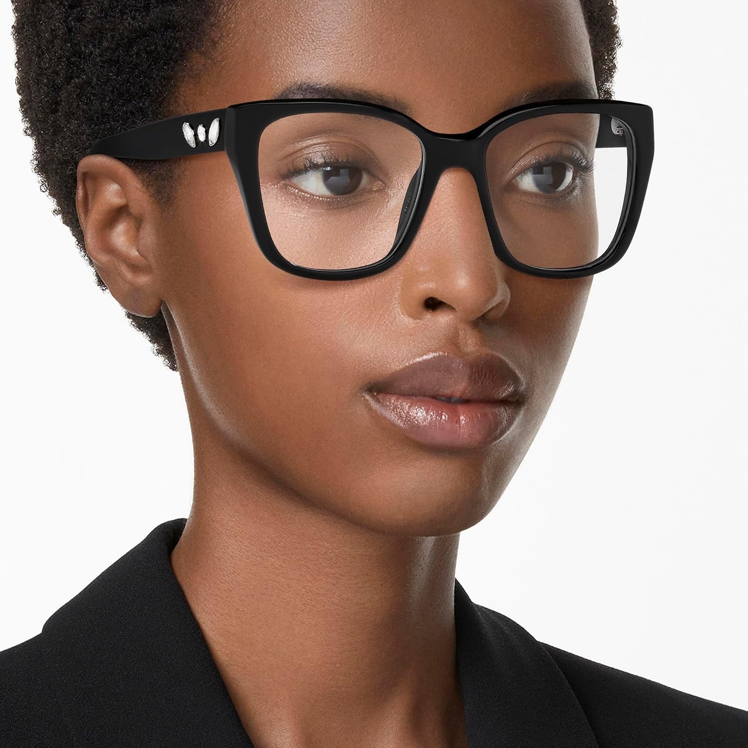 image:imageSwarovski womens Sk2008 Square Prescription Eyewear FramesBlackDemo Lens