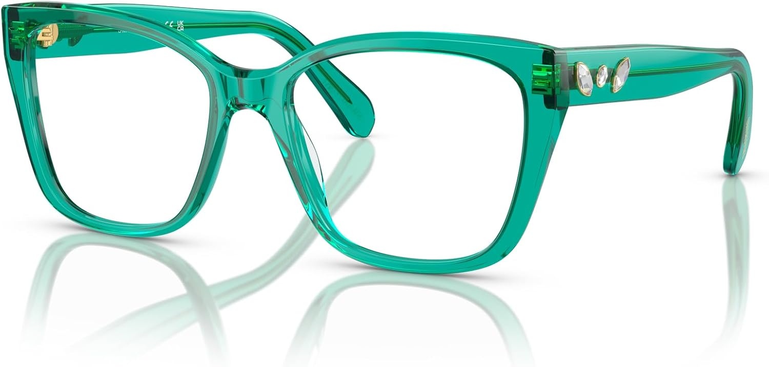 image:imageSwarovski womens Sk2008 Square Prescription Eyewear FramesCrystal GreenDemo Lens