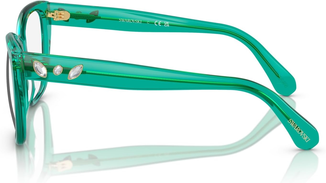 image:imageSwarovski womens Sk2008 Square Prescription Eyewear FramesCrystal GreenDemo Lens