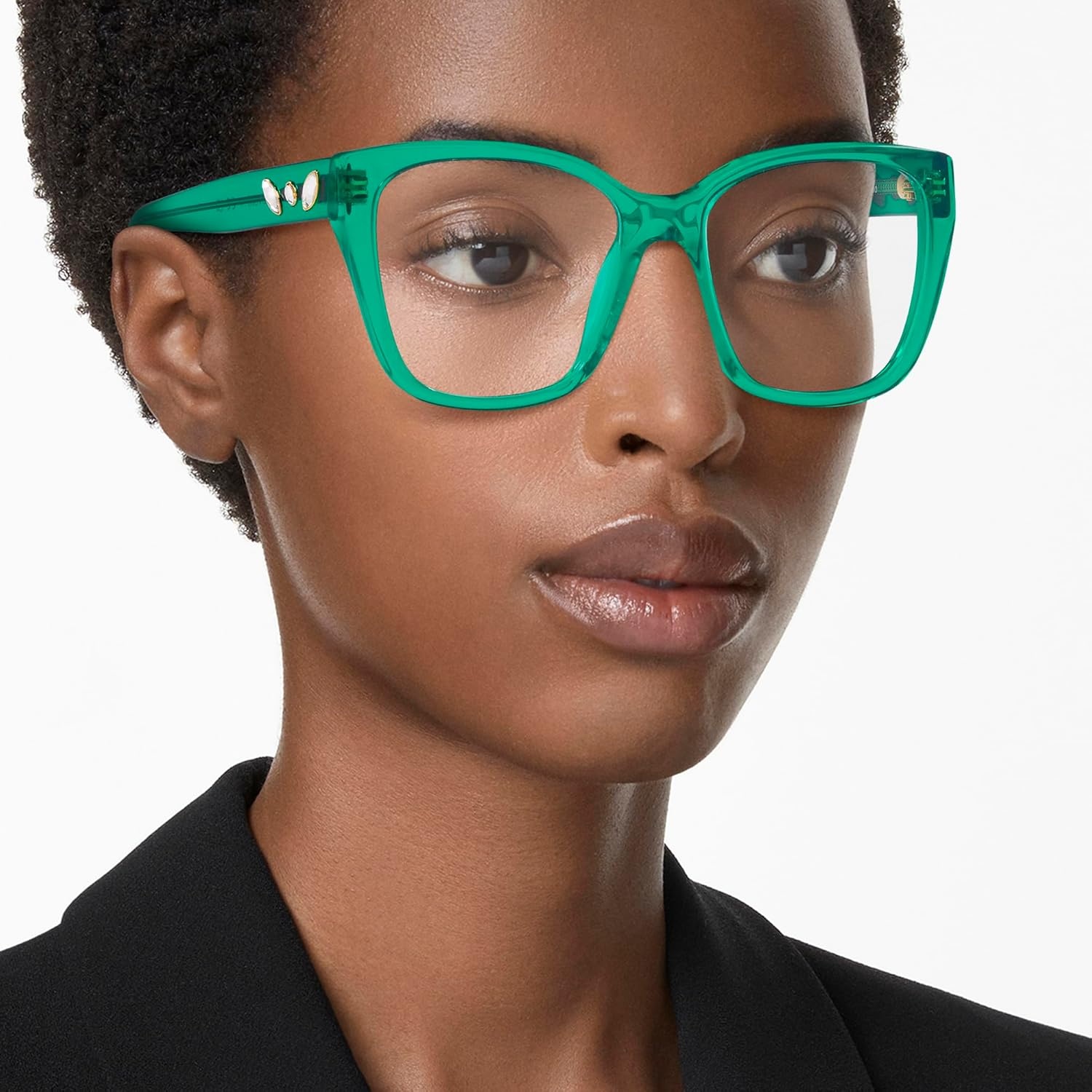 image:imageSwarovski womens Sk2008 Square Prescription Eyewear FramesCrystal GreenDemo Lens