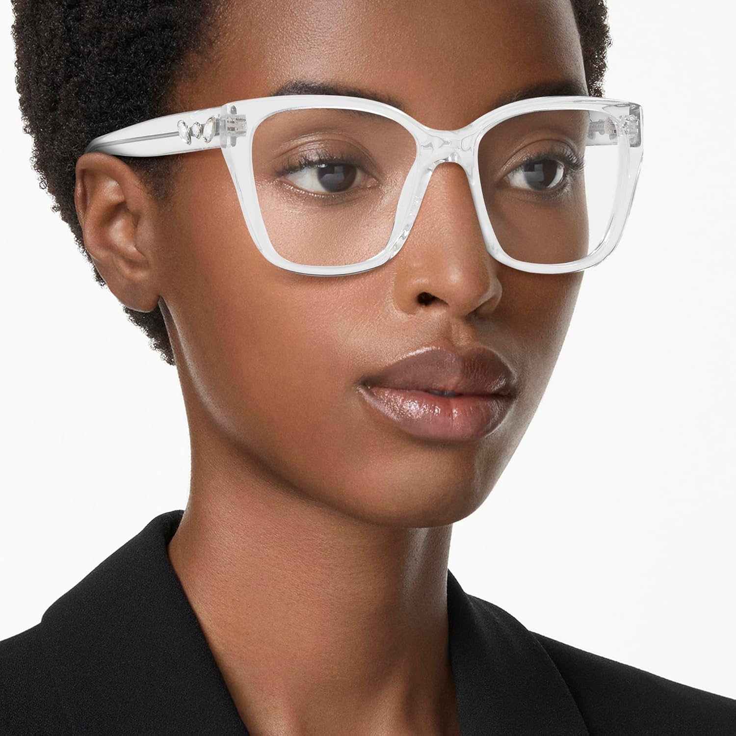 image:imageSwarovski womens Sk2008 Square Prescription Eyewear FramesCrystalDemo Lens