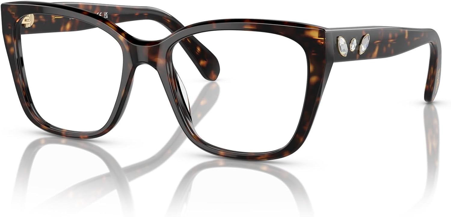 image:imageSwarovski womens Sk2008 Square Prescription Eyewear FramesHavanaDemo Lens