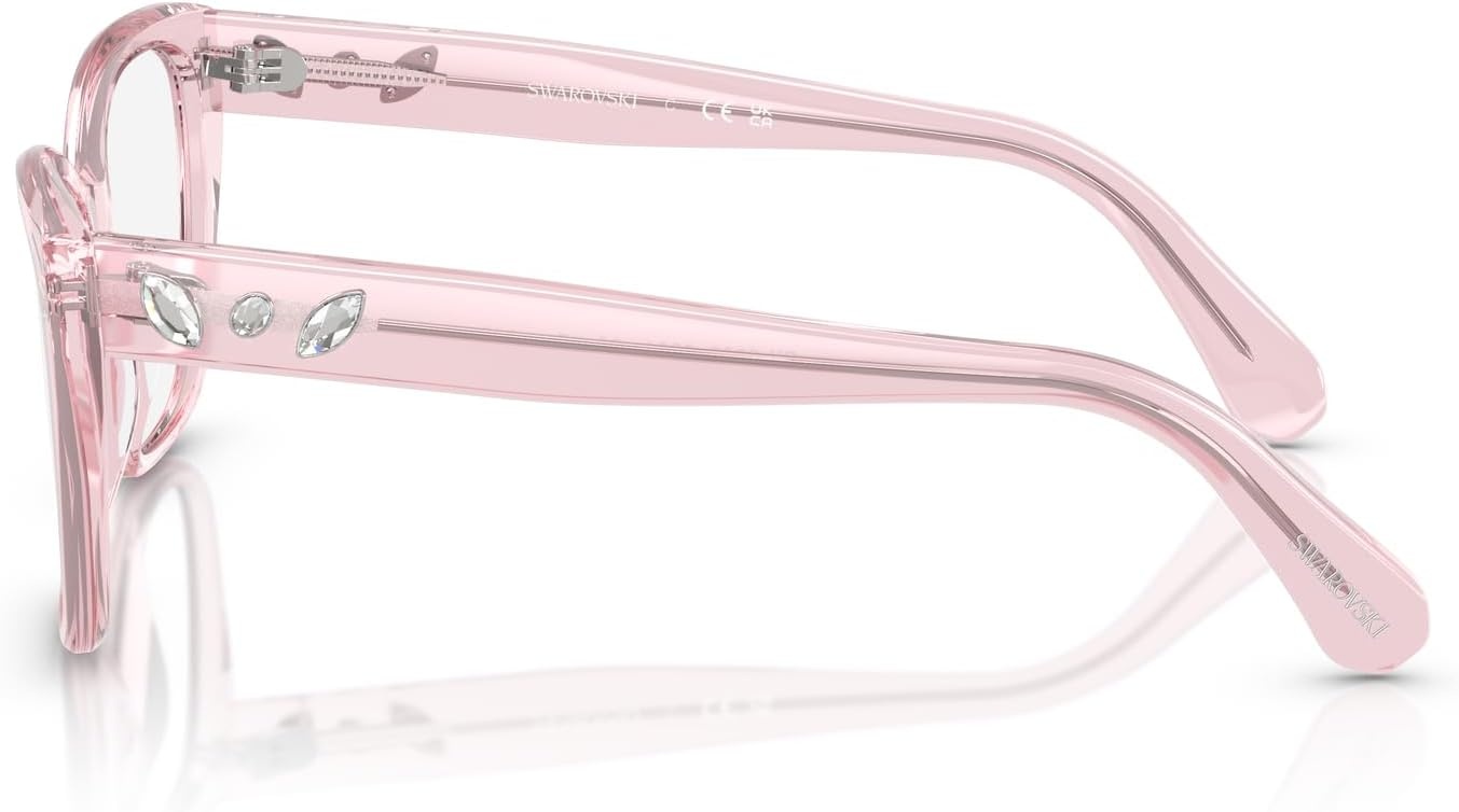 image:imageSwarovski womens Sk2008 Square Prescription Eyewear FramesTransparent PinkDemo Lens