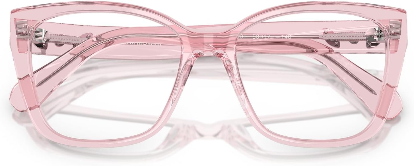 image:imageSwarovski womens Sk2008 Square Prescription Eyewear FramesTransparent PinkDemo Lens