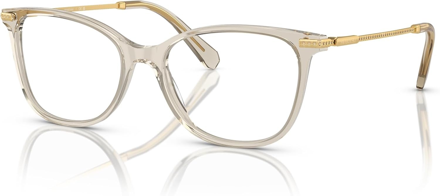 image:imageSwarovski womens Sk2010 Square Prescription Eyewear FramesBeige TransparentDemo Lens