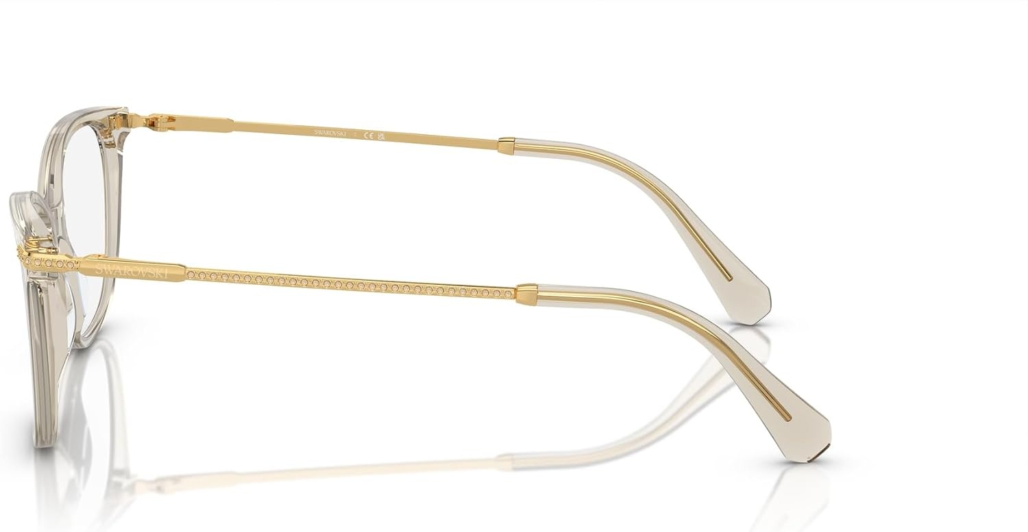 image:imageSwarovski womens Sk2010 Square Prescription Eyewear FramesBeige TransparentDemo Lens