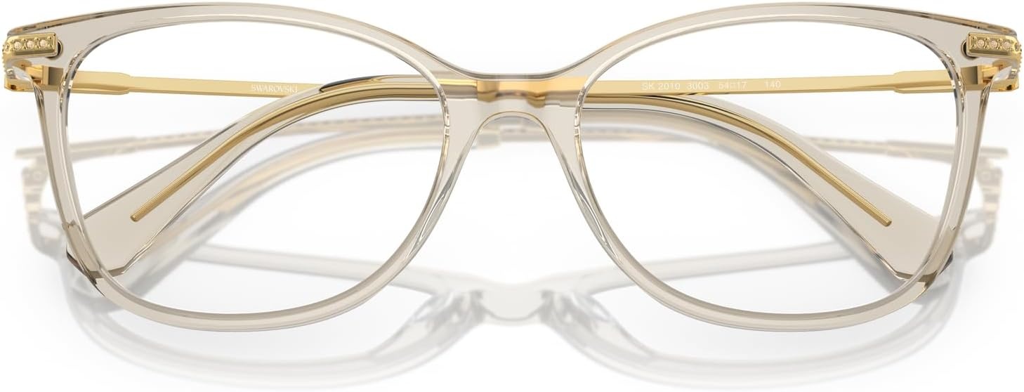 image:imageSwarovski womens Sk2010 Square Prescription Eyewear FramesBeige TransparentDemo Lens