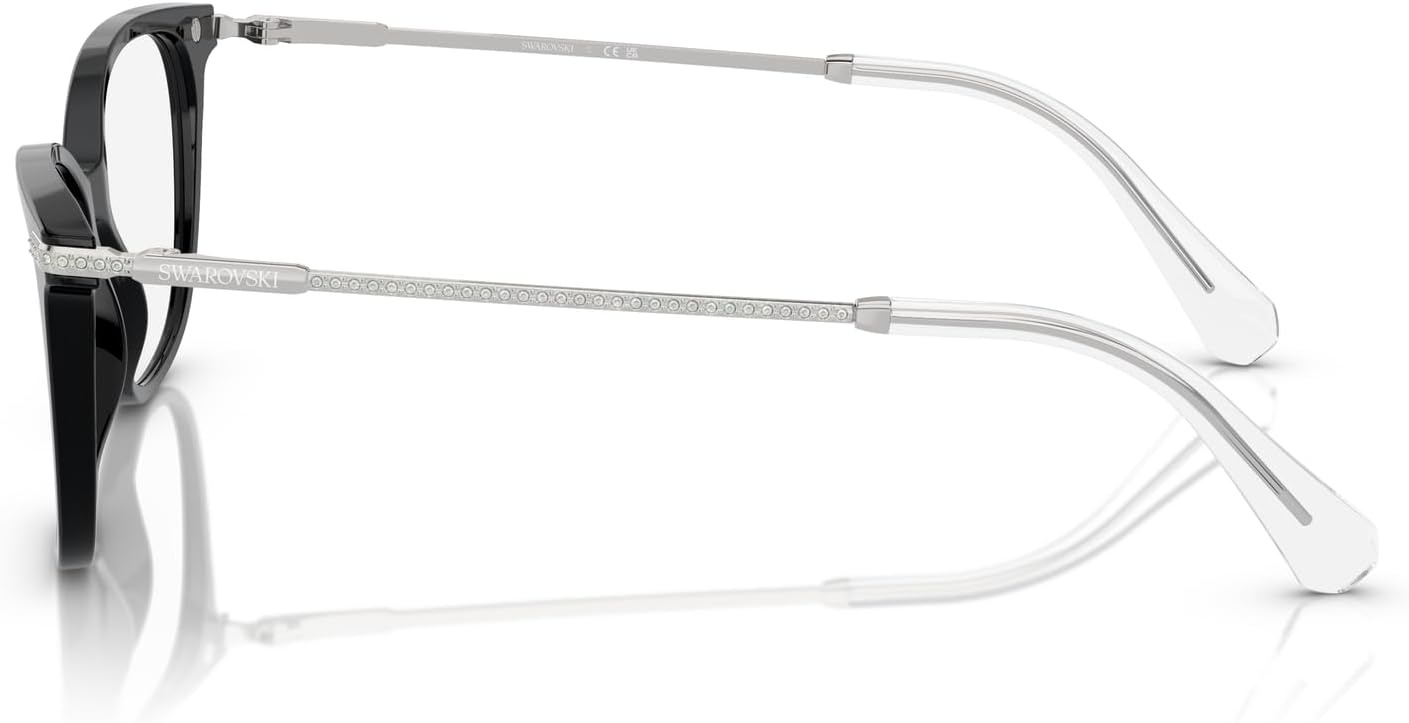 image:imageSwarovski womens Sk2010 Square Prescription Eyewear FramesBlackSilverDemo Lens