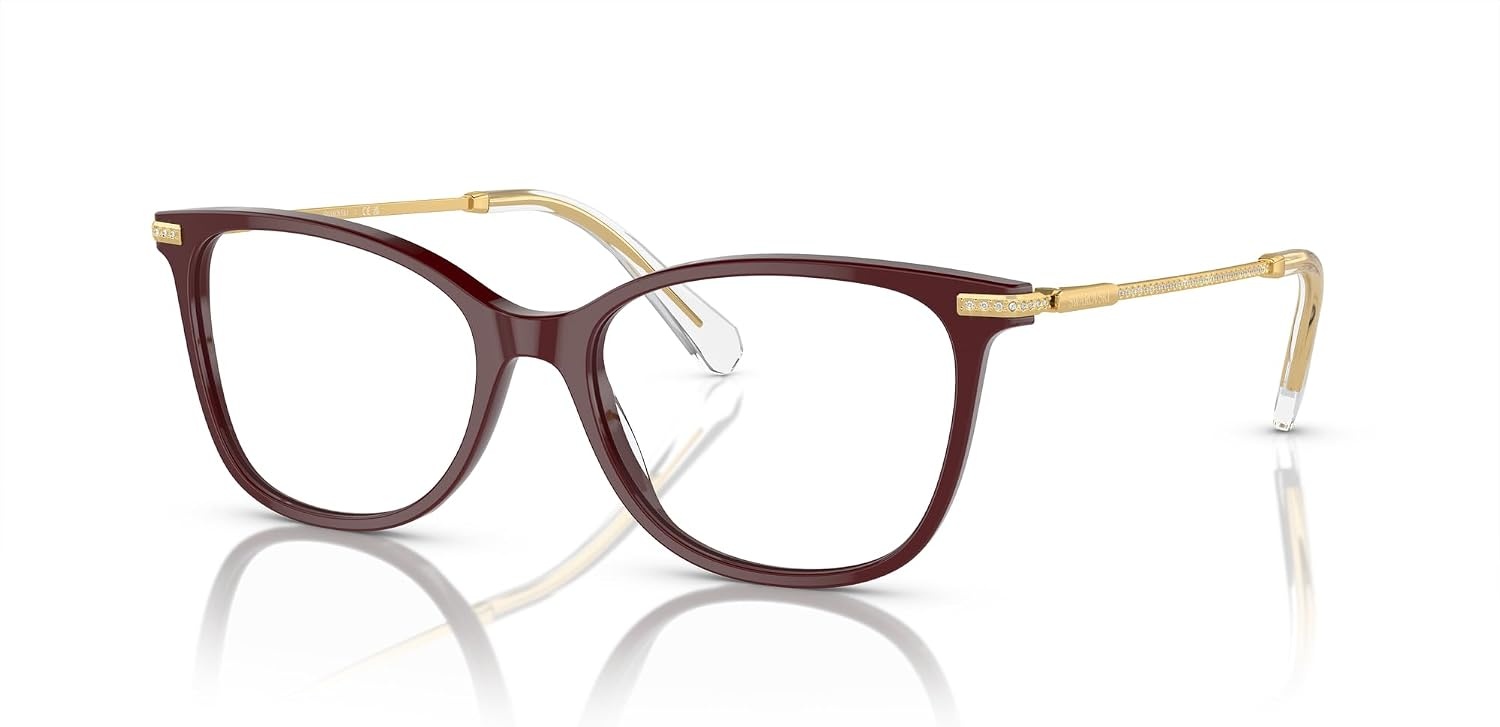 image:imageSwarovski womens Sk2010 Square Prescription Eyewear FramesBurgundyDemo Lens