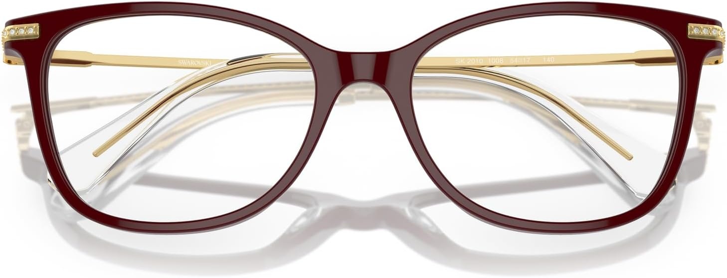 image:imageSwarovski womens Sk2010 Square Prescription Eyewear FramesBurgundyDemo Lens