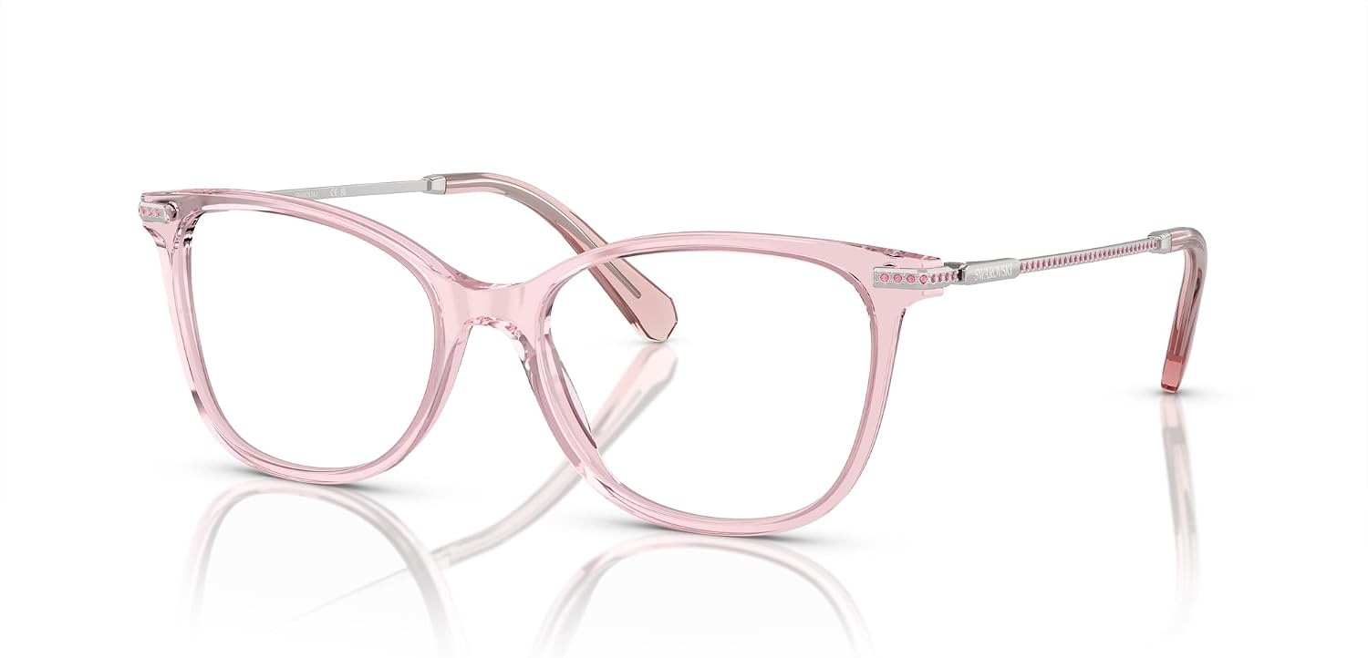 image:imageSwarovski womens Sk2010 Square Prescription Eyewear FramesTransparent RoseDemo Lens