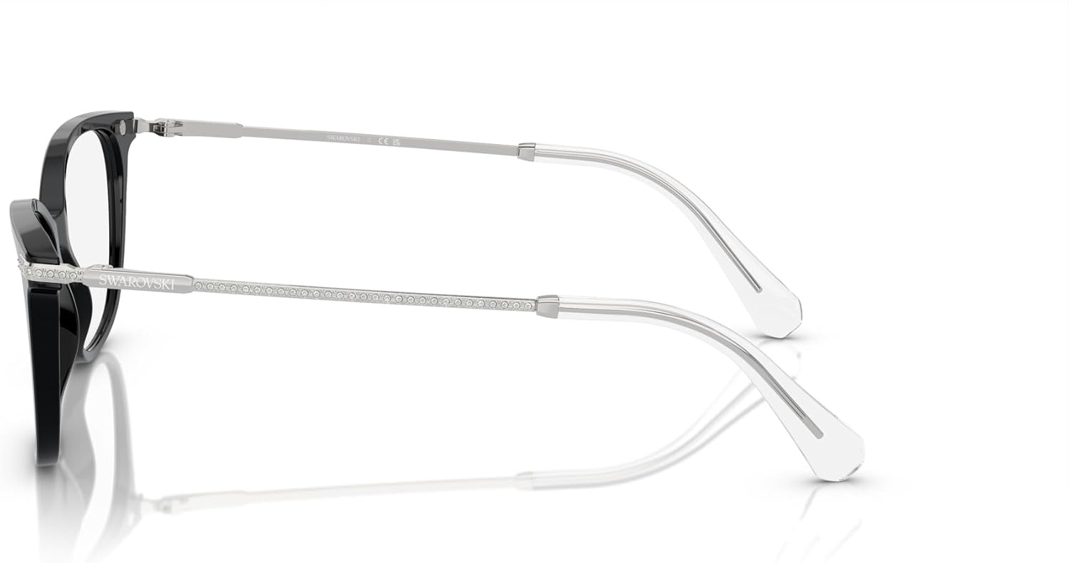 image:imageSwarovski womens Sk2010f Low Bridge Fit Square Prescription Eyewear FramesBlackDemo Lens