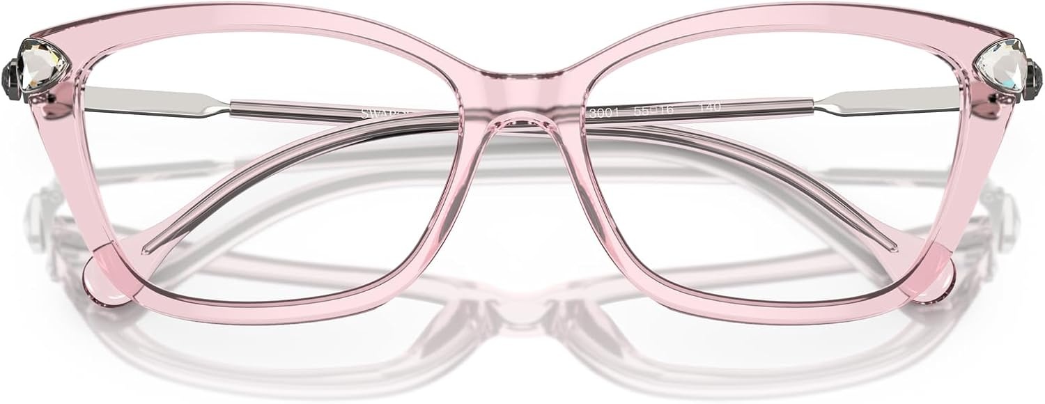 image:imageSwarovski womens Sk2011 Cat Eye Prescription Eyewear FramesTransparent PinkDemo Lens