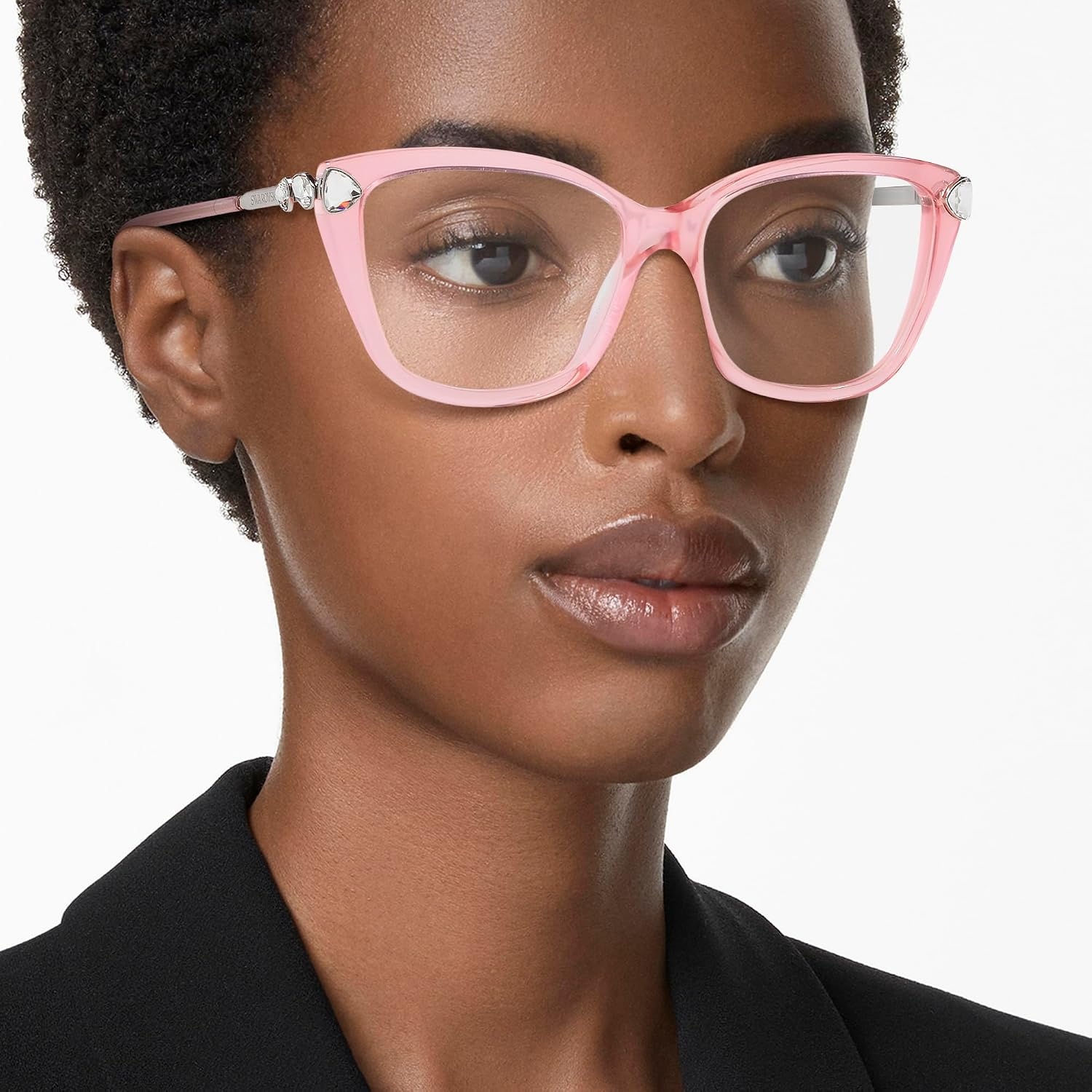 image:imageSwarovski womens Sk2011 Cat Eye Prescription Eyewear FramesTransparent PinkDemo Lens