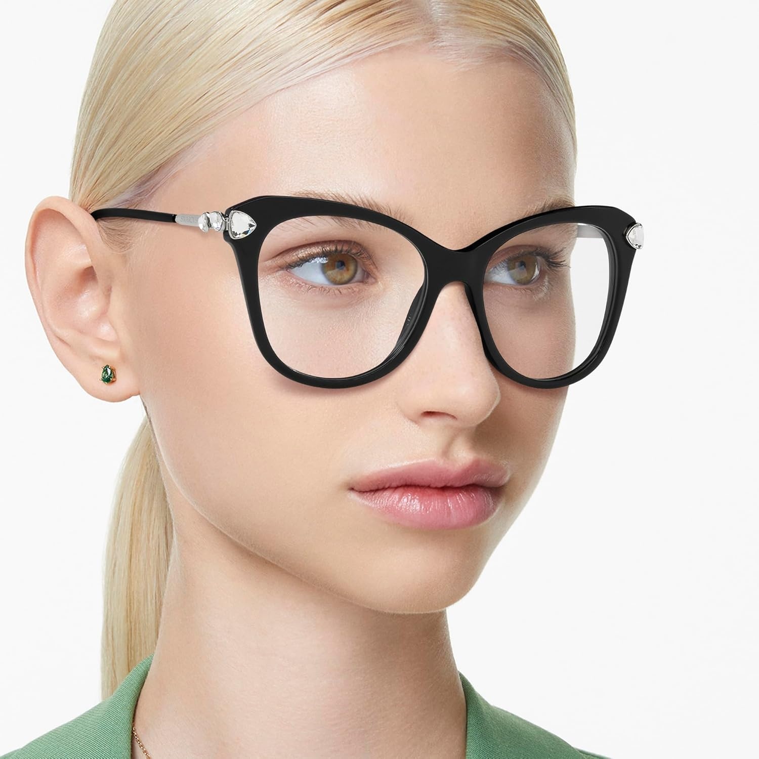 image:imageSwarovski womens Sk2012 Butterfly Prescription Eyewear FramesBlackDemo Lens