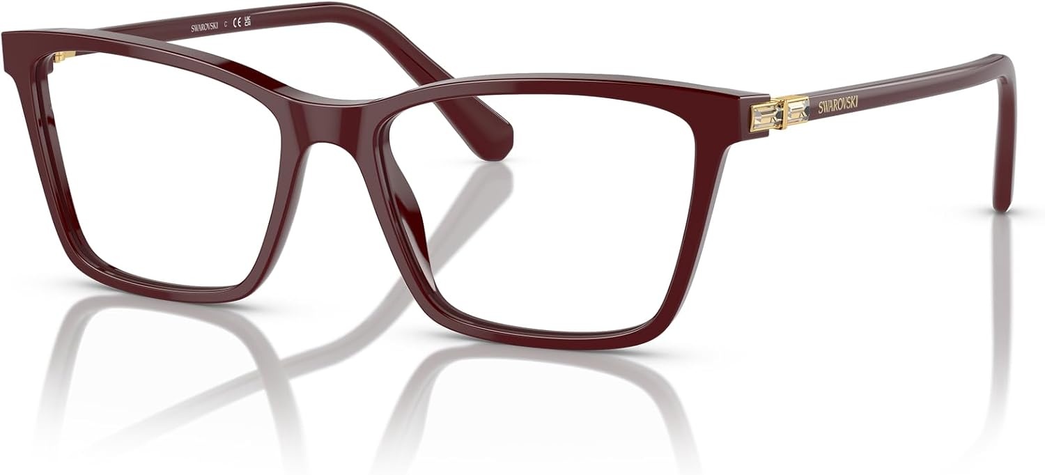 image:imageSwarovski womens Sk2015 Rectangular Prescription Eyewear FramesBurgundyDemo Lens