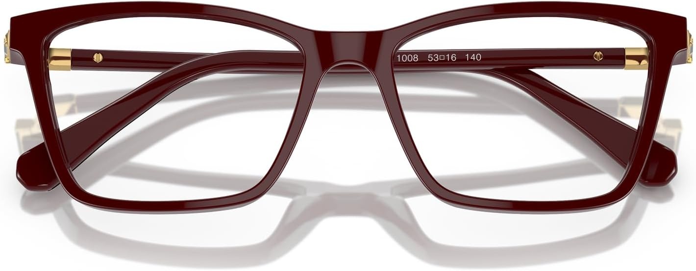 image:imageSwarovski womens Sk2015 Rectangular Prescription Eyewear FramesBurgundyDemo Lens