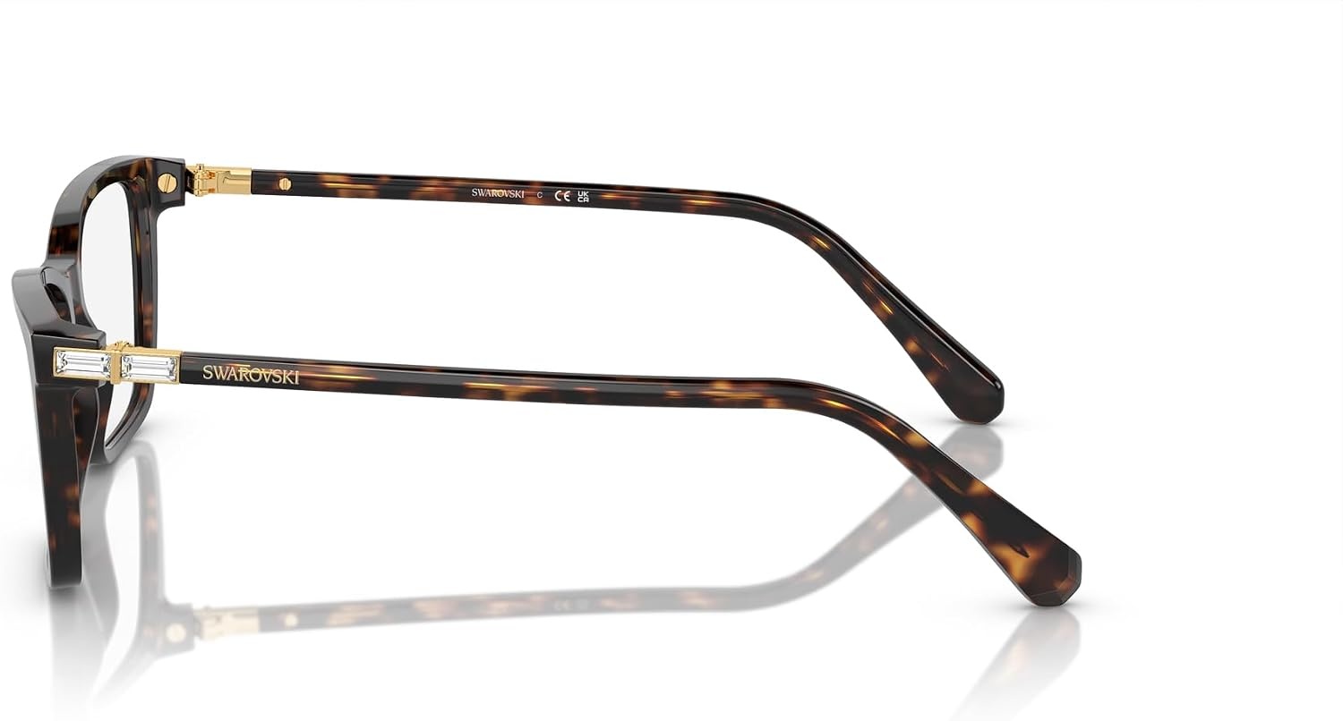 image:imageSwarovski womens Sk2015 Rectangular Prescription Eyewear FramesDark HavanaDemo Lens