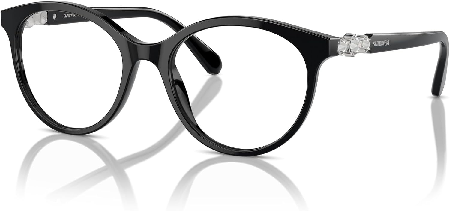 image:imageSwarovski womens Sk2019 Round Prescription Eyewear FramesBlackDemo Lens