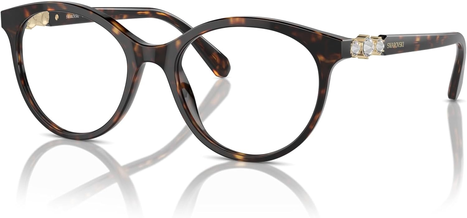 image:imageSwarovski womens Sk2019 Round Prescription Eyewear FramesDark HavanaDemo Lens