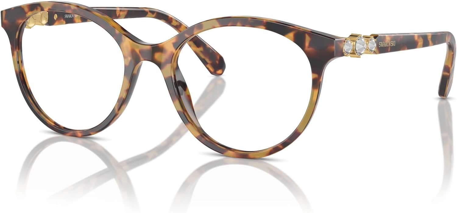 image:imageSwarovski womens Sk2019 Round Prescription Eyewear FramesHavanaDemo Lens