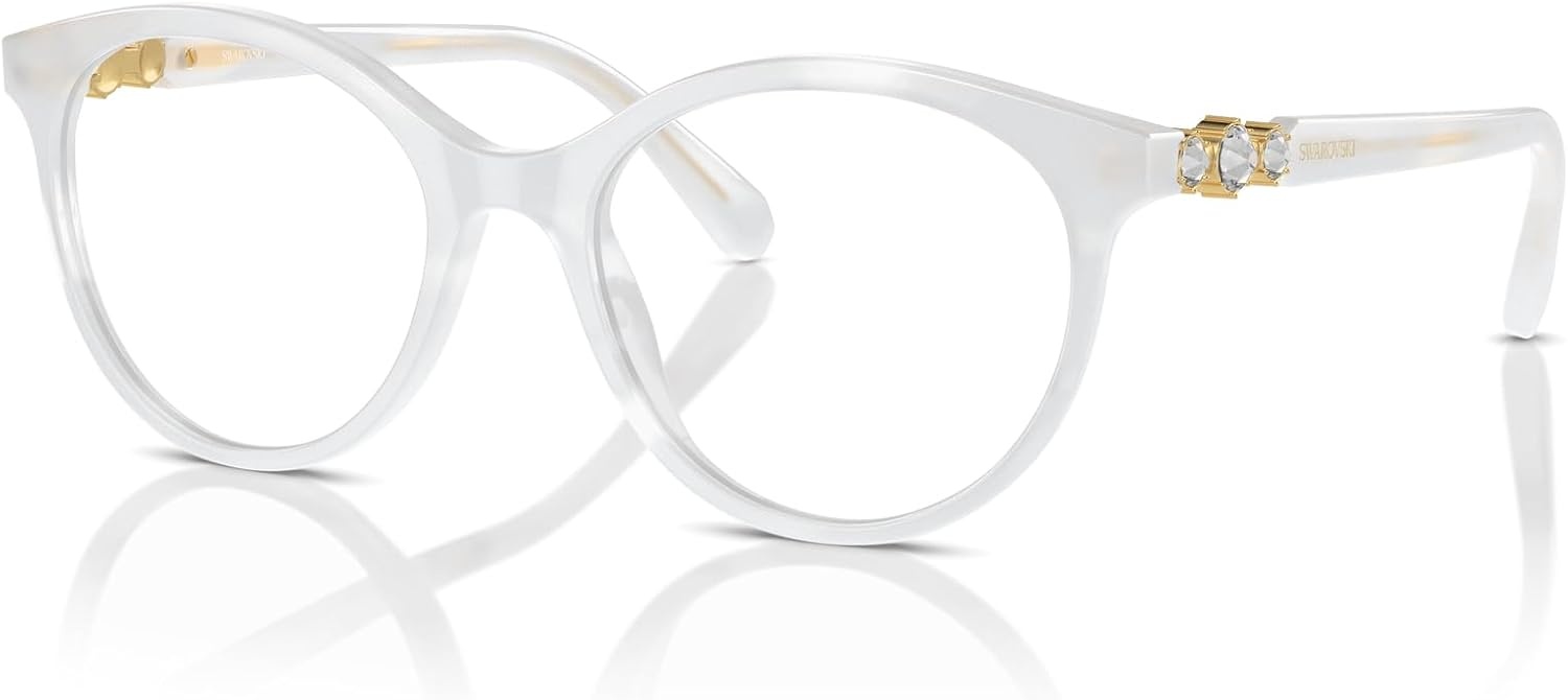 image:imageSwarovski womens Sk2019 Round Prescription Eyewear FramesOpal WhiteDemo Lens