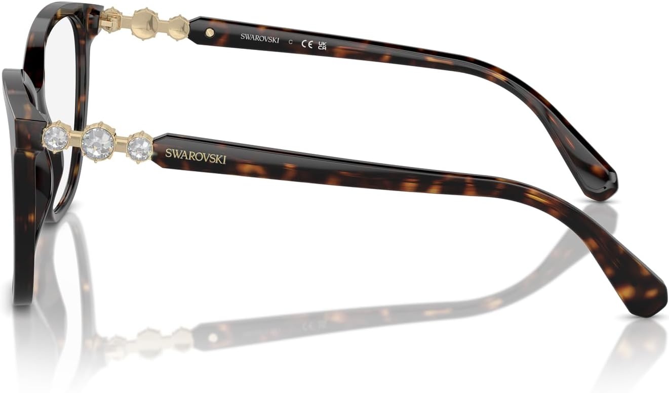 image:imageSwarovski womens Sk2020f Low Bridge Fit Square Prescription Eyewear FramesDark HavanaDemo Lens
