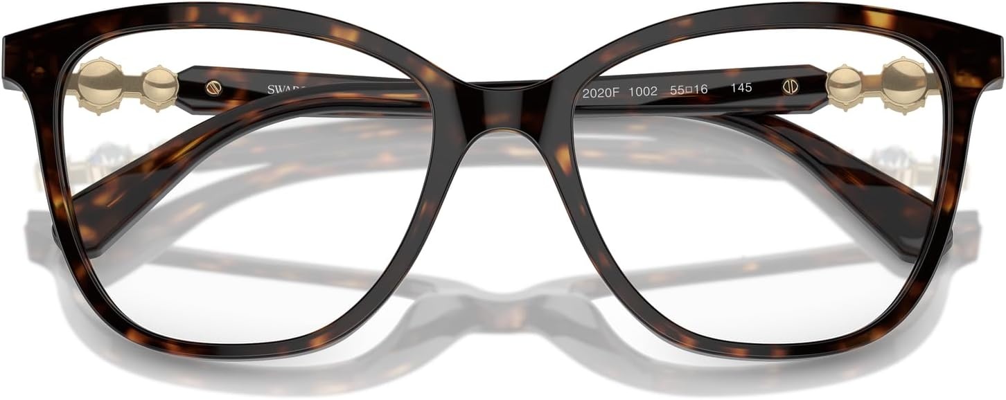 image:imageSwarovski womens Sk2020f Low Bridge Fit Square Prescription Eyewear FramesDark HavanaDemo Lens