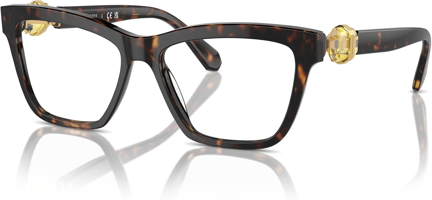 image:imageSwarovski womens Sk2021 Square Prescription Eyewear FramesDark HavanaDemo Lens