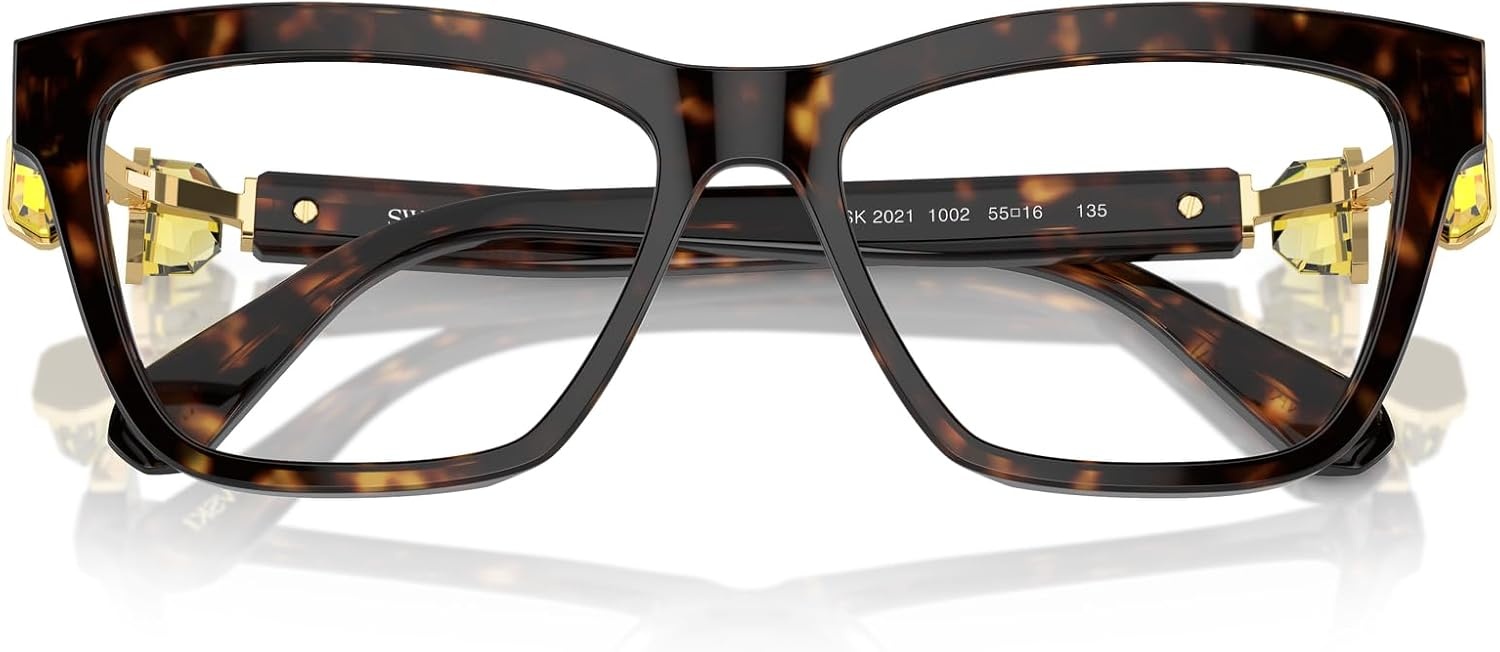 image:imageSwarovski womens Sk2021 Square Prescription Eyewear FramesDark HavanaDemo Lens