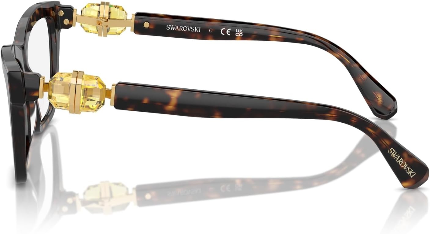 image:imageSwarovski womens Sk2021 Square Prescription Eyewear FramesDark HavanaDemo Lens