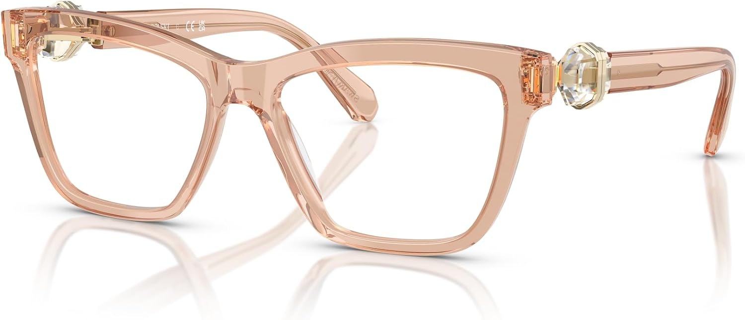 image:imageSwarovski womens Sk2021 Square Prescription Eyewear FramesTransparent BeigeDemo