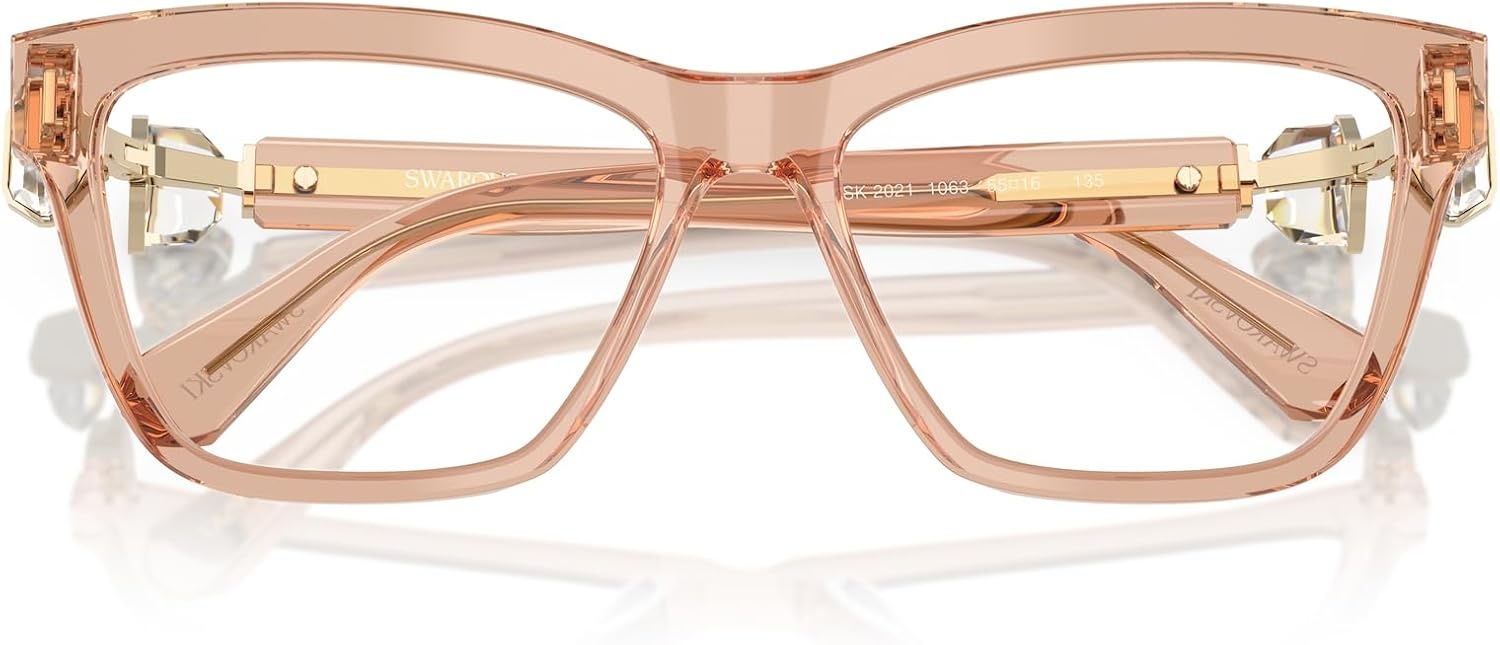 image:imageSwarovski womens Sk2021 Square Prescription Eyewear FramesTransparent BeigeDemo