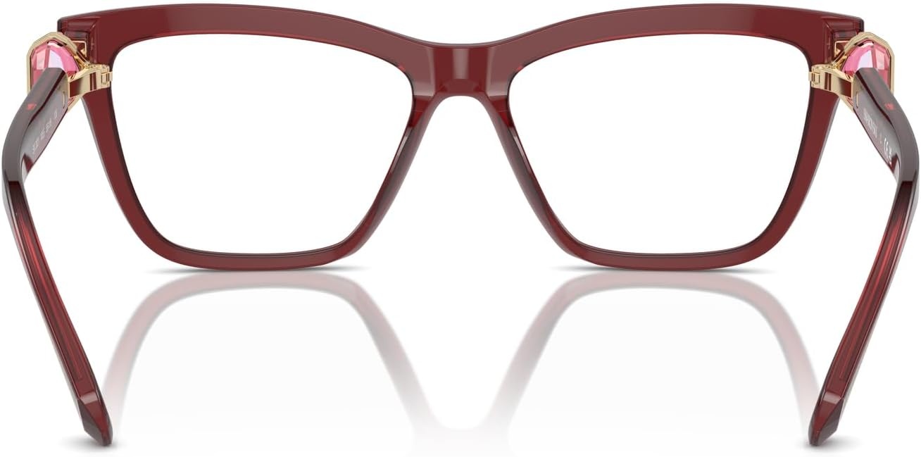 image:imageSwarovski womens Sk2021 Square Prescription Eyewear FramesTransparent BurgundyDemo Lens