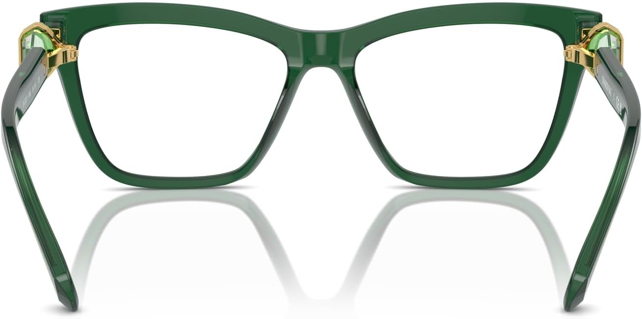 image:imageSwarovski womens Sk2021 Square Prescription Eyewear FramesTransparent GreenDemo Lens