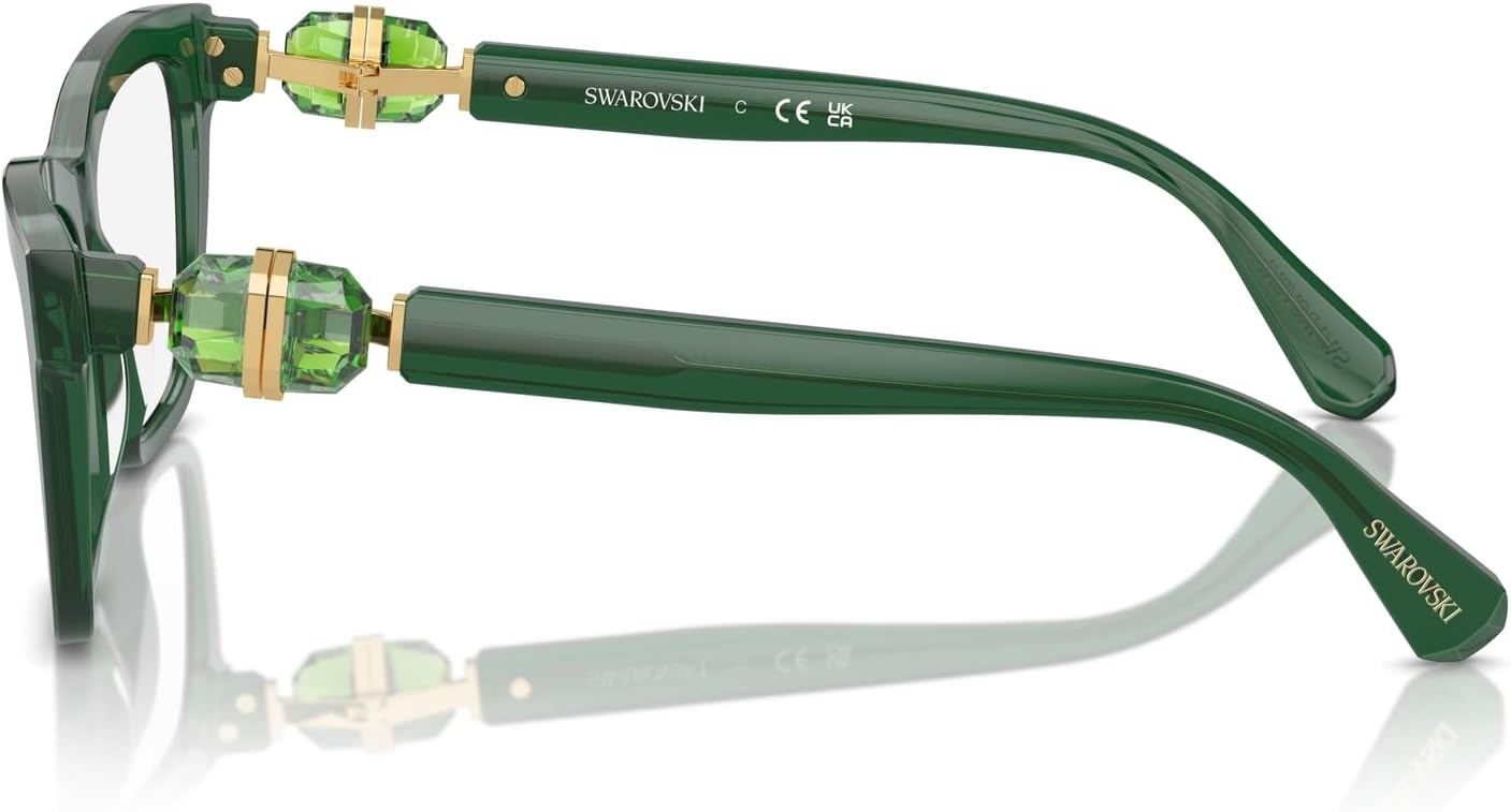 image:imageSwarovski womens Sk2021 Square Prescription Eyewear FramesTransparent GreenDemo Lens