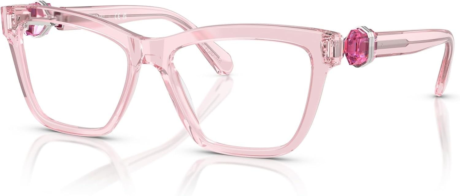 image:imageSwarovski womens Sk2021 Square Prescription Eyewear FramesTransparent PinkDemo