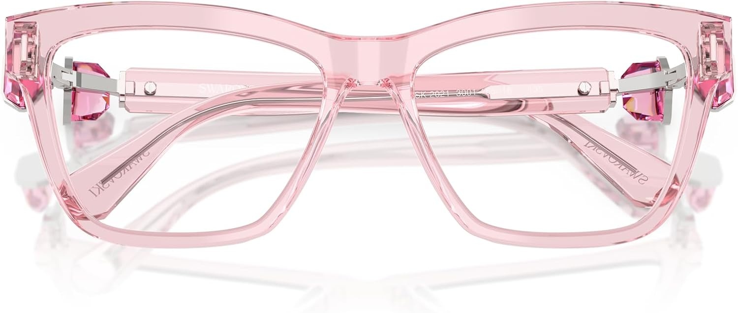 image:imageSwarovski womens Sk2021 Square Prescription Eyewear FramesTransparent PinkDemo