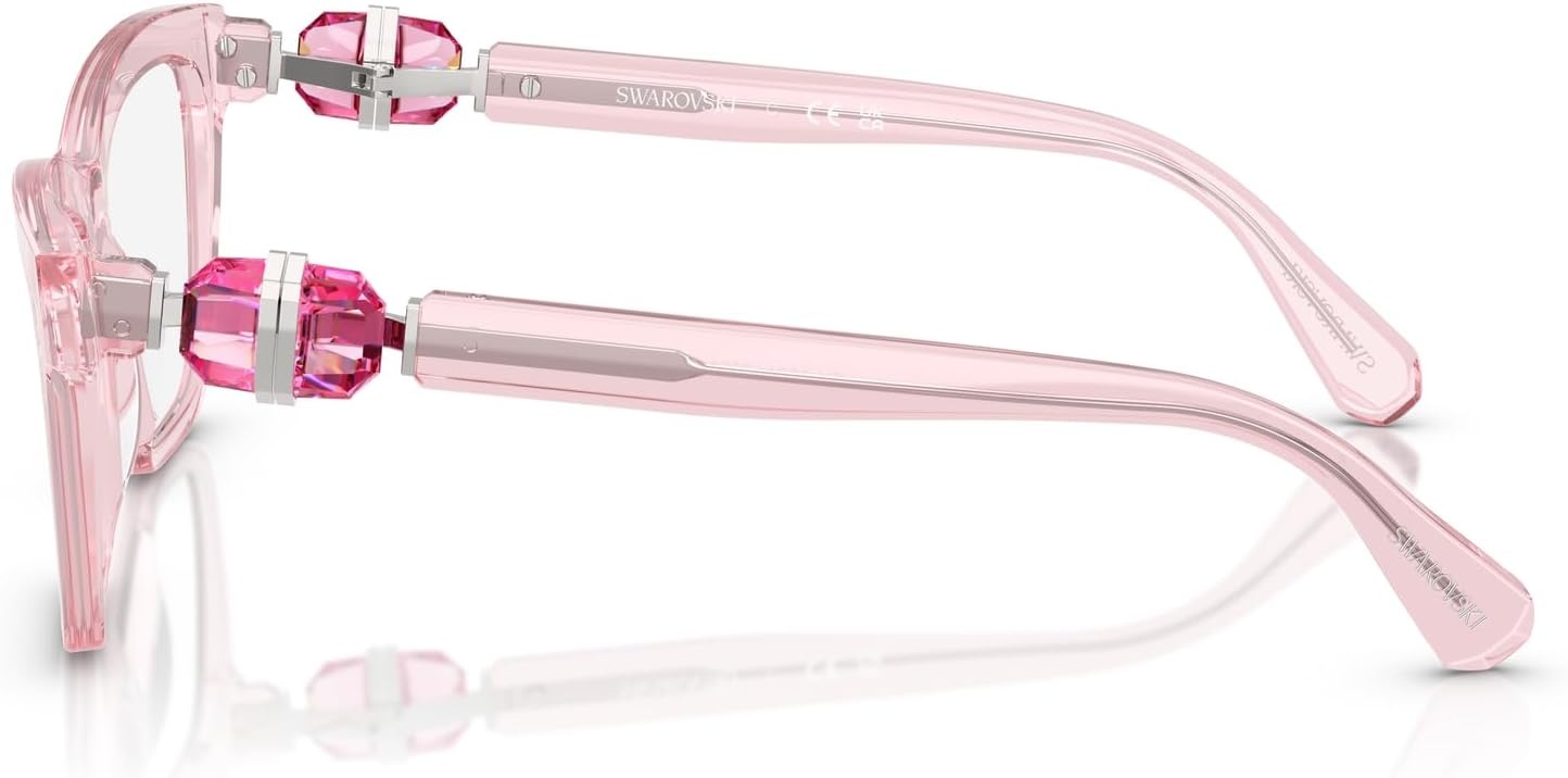 image:imageSwarovski womens Sk2021 Square Prescription Eyewear FramesTransparent PinkDemo