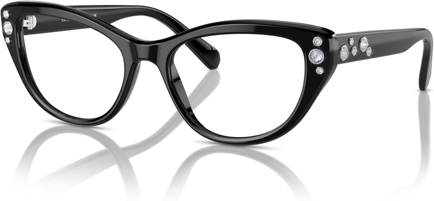 image:imageSwarovski womens Sk2023 Cat Eye Prescription Eyewear FramesBlackDemo Lens