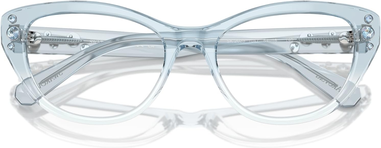 image:imageSwarovski womens Sk2023 Cat Eye Prescription Eyewear FramesLight Blue Gradient ClearDemo Lens