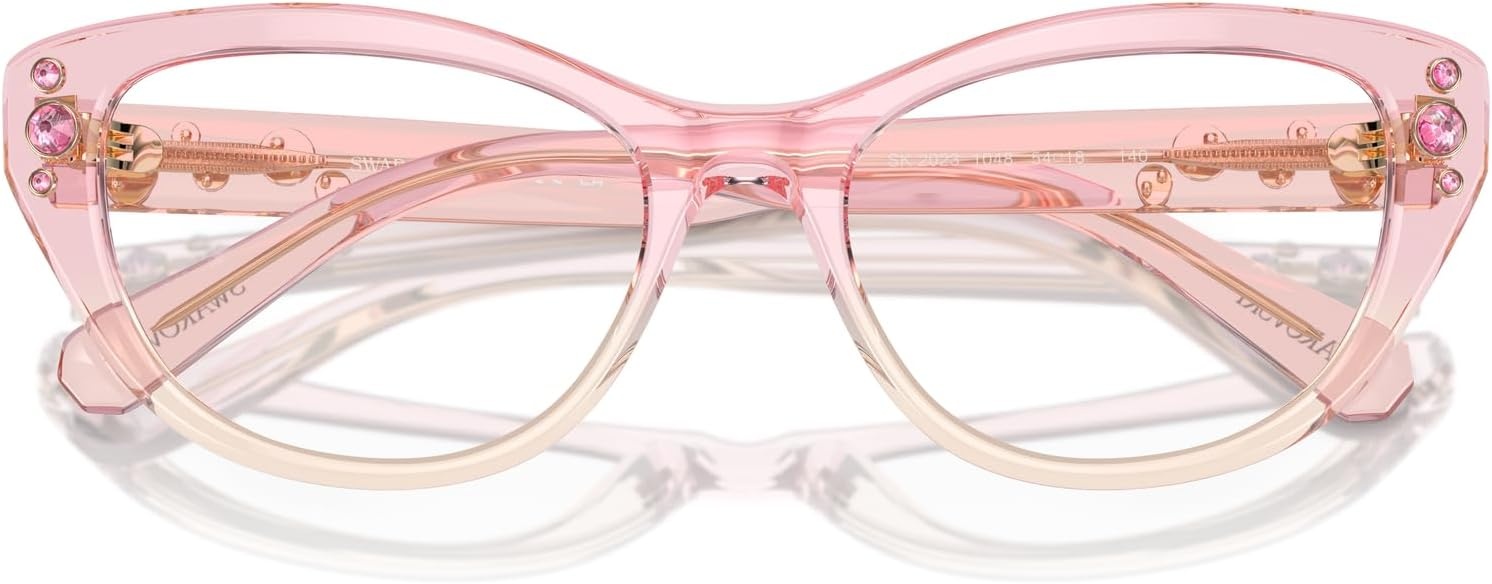 image:imageSwarovski womens Sk2023 Cat Eye Prescription Eyewear FramesPink Gradient ClearDemo Lens